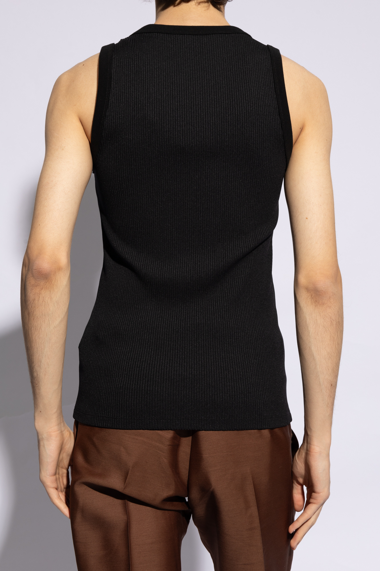 Fendi Ribbed top with logo Men s Clothing Fendi baguette black SchaferandweinerShops